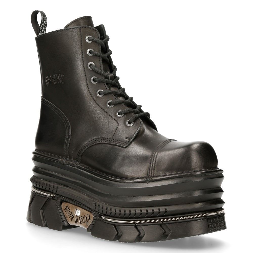 New Rock - M-MILI083C-S61 Plateau Laarzen - Zwart